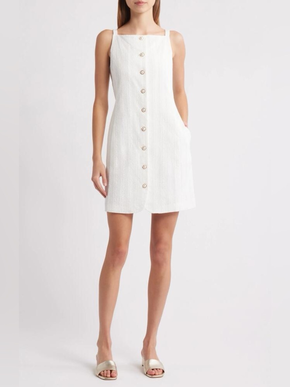 NEW Charles Henry Dress with Pockets in Ivory Size XL